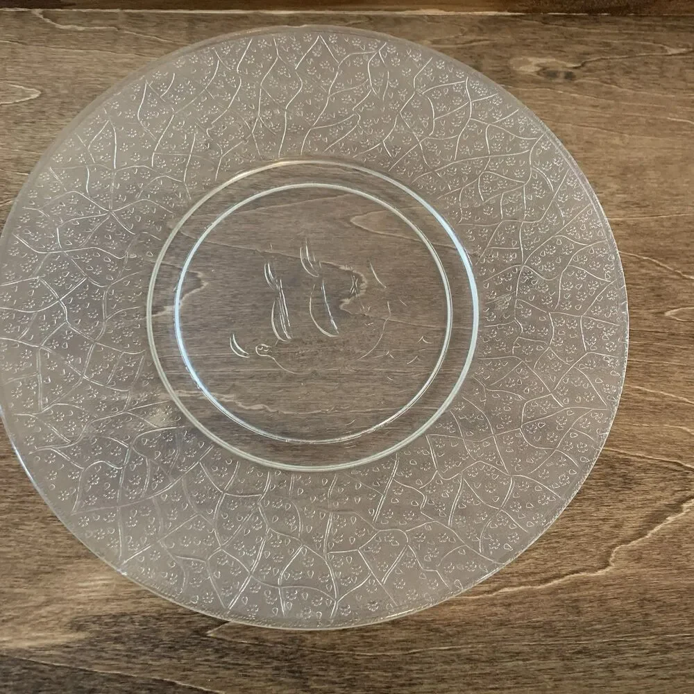 L.E. Smith Glass Co. VTG Pressed Glass Plate Santa Maria Pattern 1920s-1930s